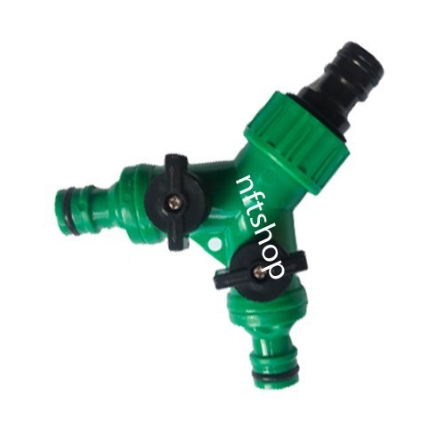 Splitter Valve Cabang 2 Kran Air Y Tap Joiner Quick Release Selang