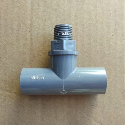 Tee / Cabang 3 Pvc Dengan Drat Luar 3/4 Inch